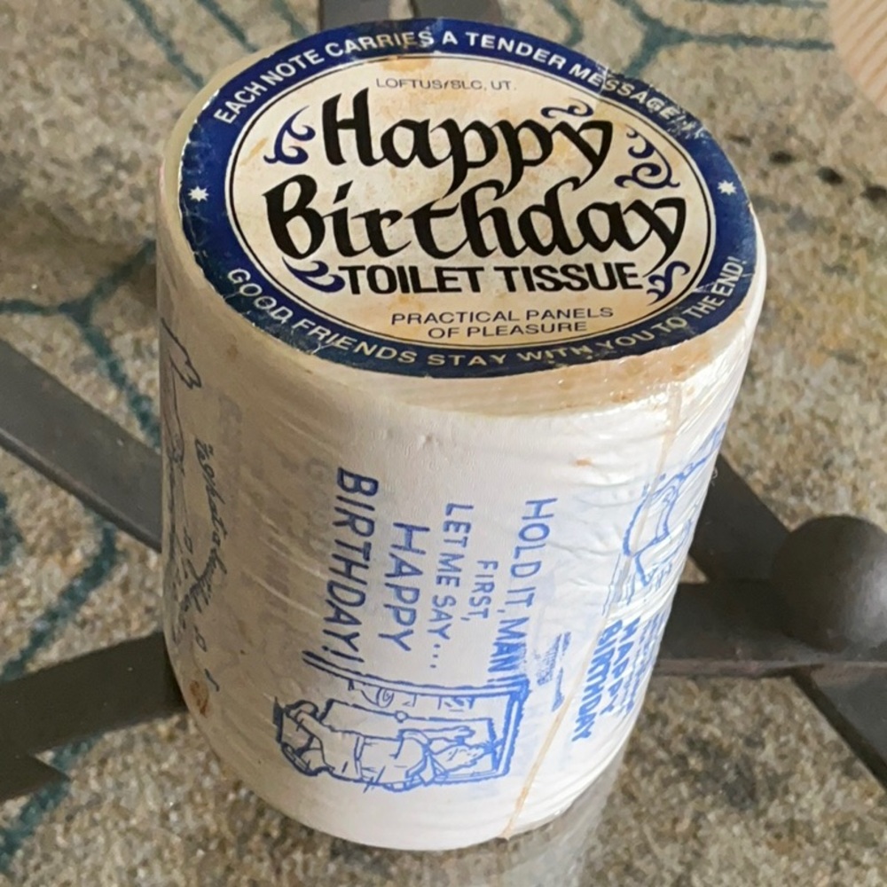 LOFTUS VTG Blue and White Happy Birthday Toilet Tissue-Humerous